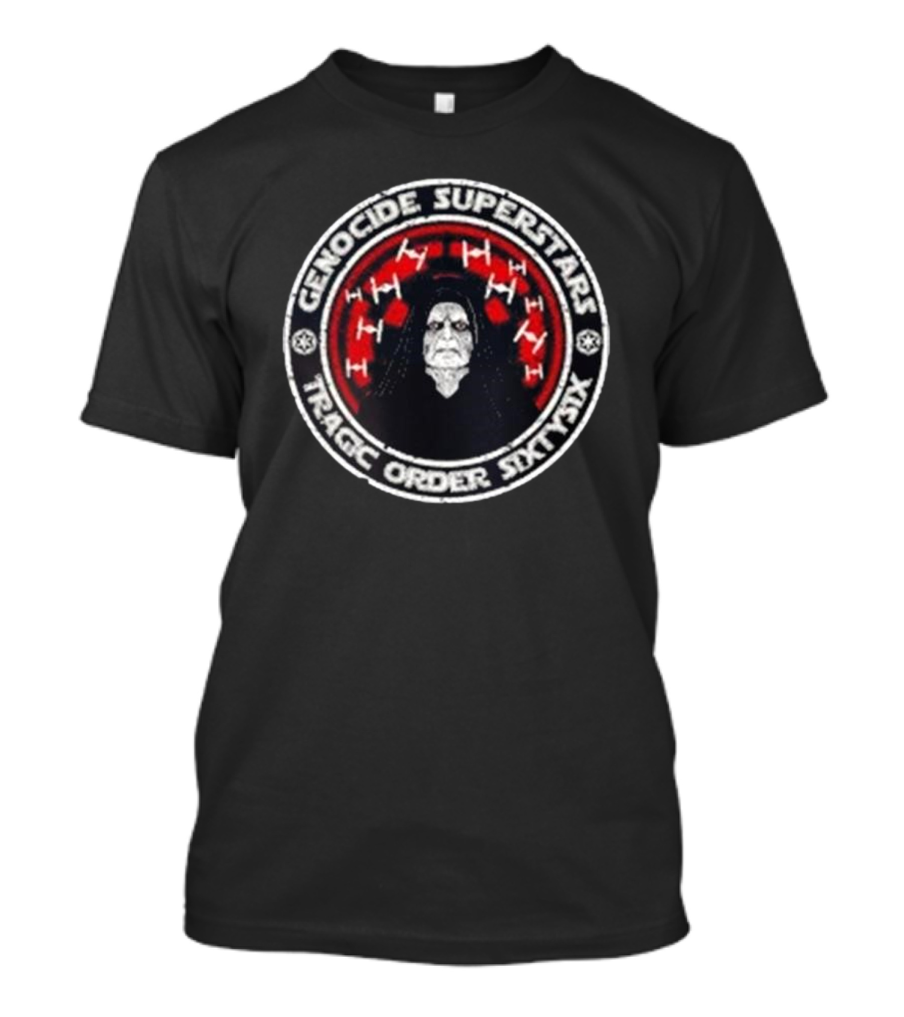 Genocide Superstars Tragic Order 66 Dark Side Icon With Red Spacecrafts T-Shirt