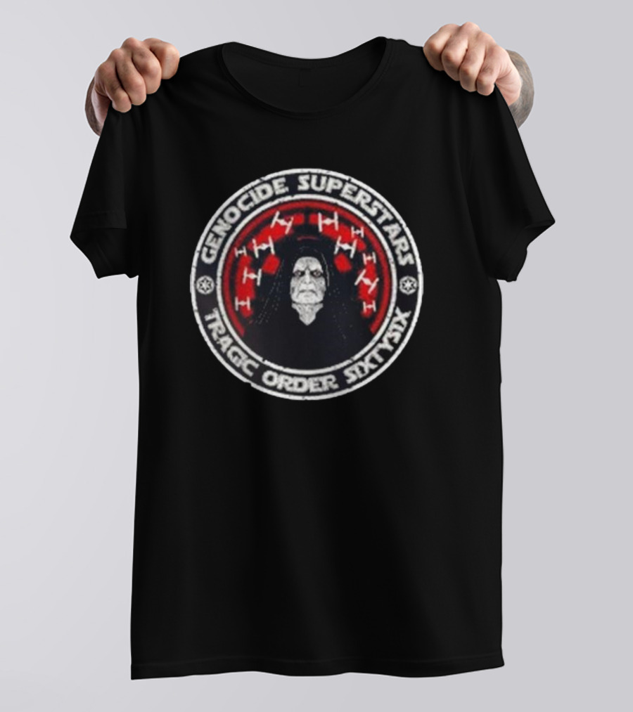 Genocide Superstars Tragic Order 66 Dark Side Icon With Red Spacecrafts T-Shirt