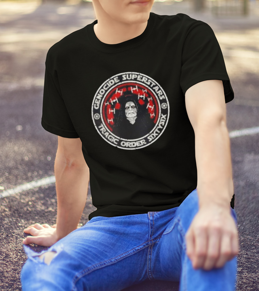 Genocide Superstars Tragic Order 66 Dark Side Icon With Red Spacecrafts T-Shirt