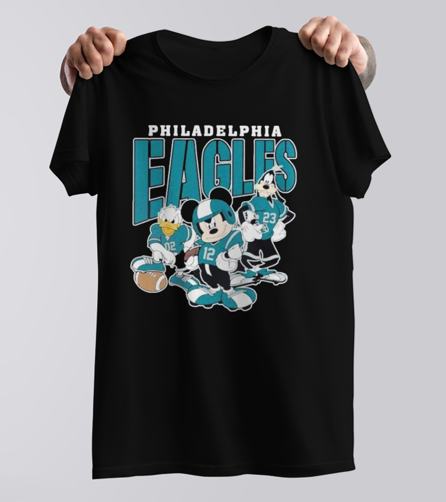 Philadelphia Eagles Mickey Donald Goofy Football Team T-Shirt