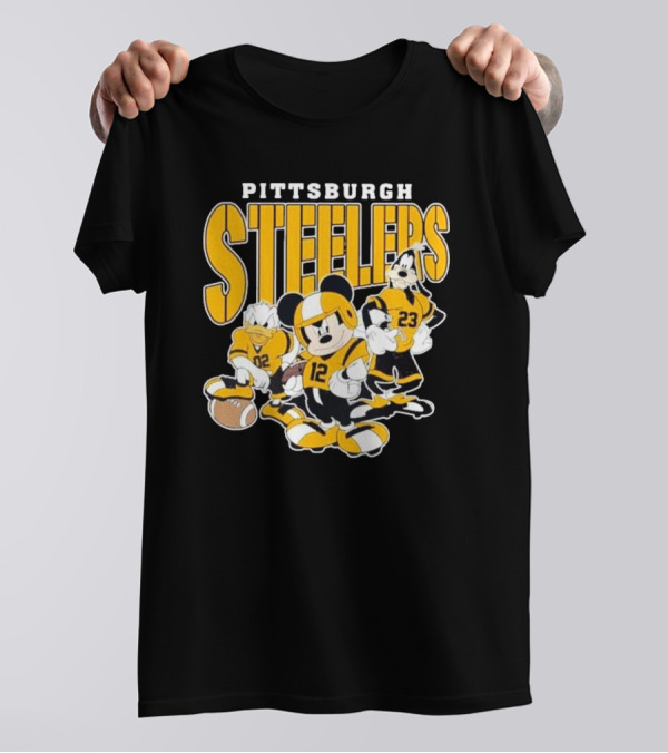 Pittsburgh Steelers Mickey Mouse Donald Duck Goofy Football Team T-Shirt