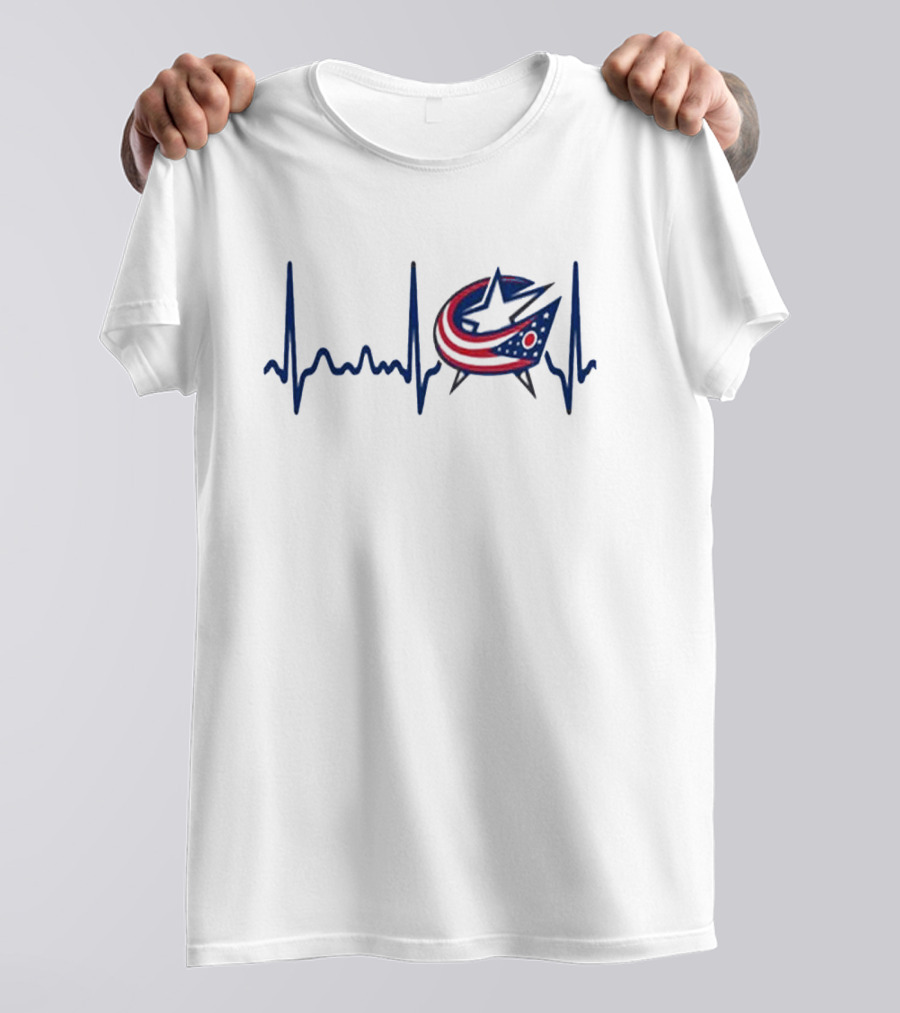 Columbus Blue Jackets Heartbeat Hockey T-Shirt