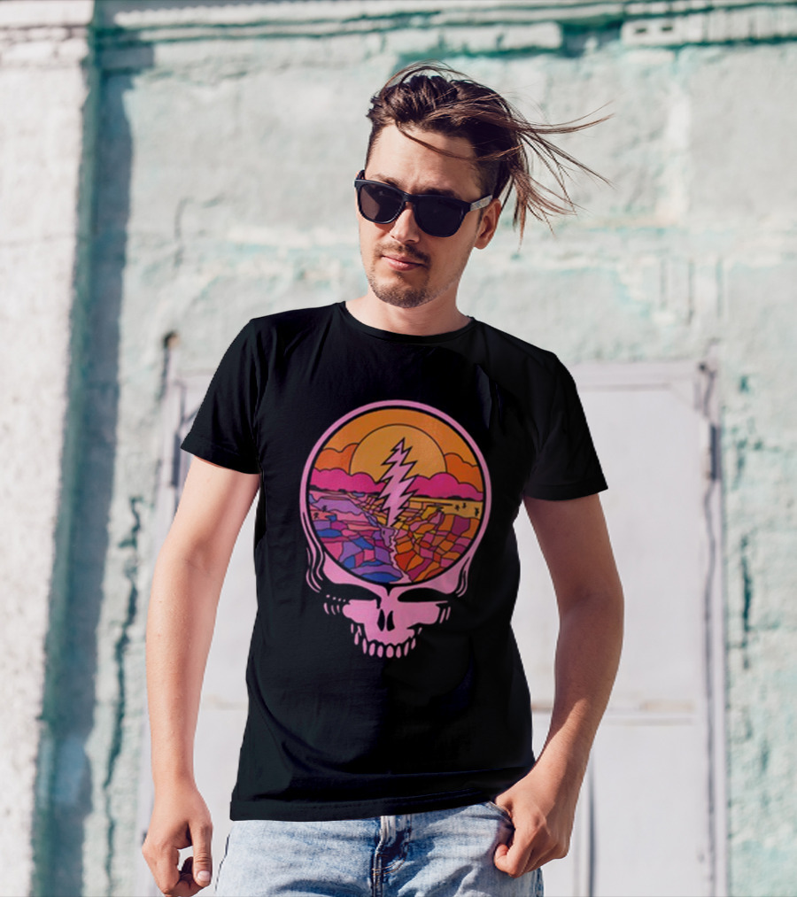 Grateful Dead The Canyon Steal Your Face Lightning Bolt Desert Sunset T-Shirt