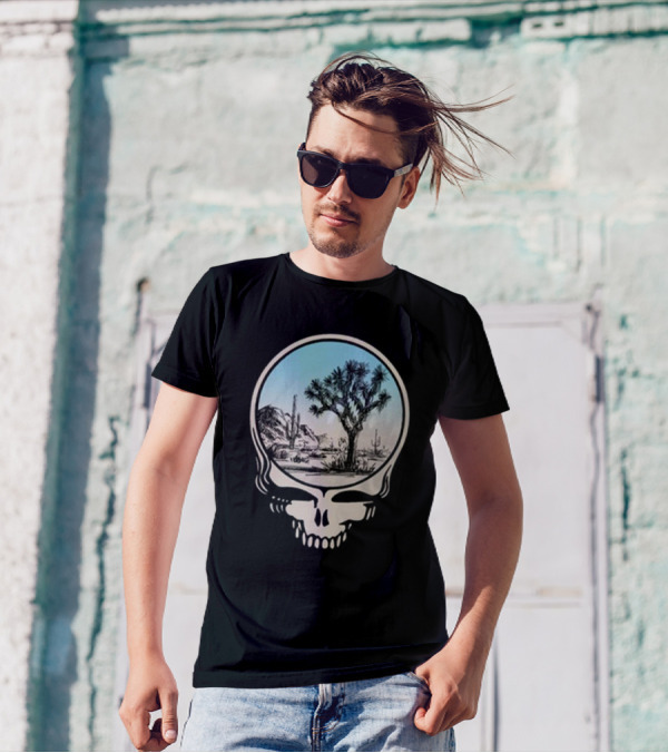 Grateful Dead Skull Desert Scene With Cacti And Joshua Tree T-Shirt