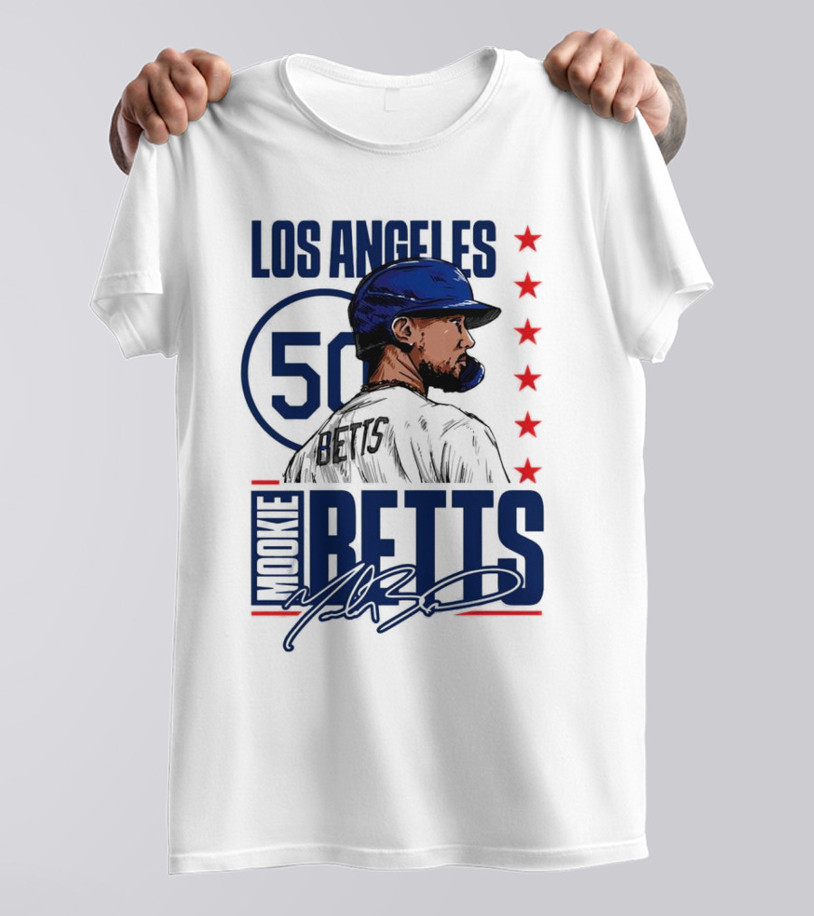 Mookie Betts 50 Los Angeles Dodgers Baseball Stars T-Shirt