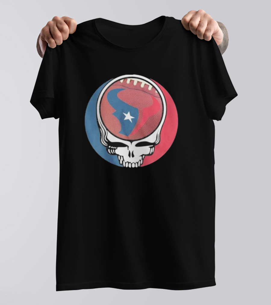 Original Houston Texans Grateful Dead Football Skull T-Shirt