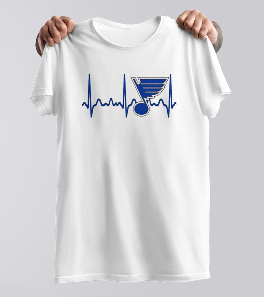 St Louis Blues Heartbeat Hockey T-Shirt