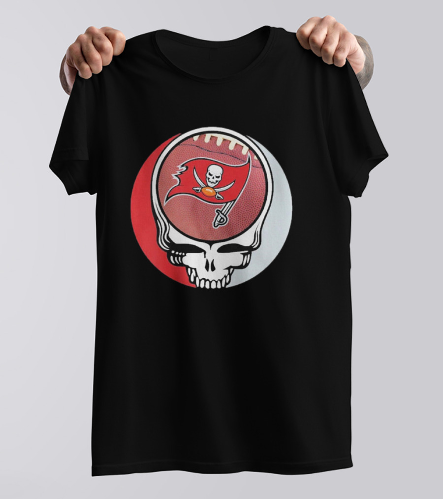 Tampa Bay Buccaneers Grateful Dead Skull Logo Custom T-Shirt