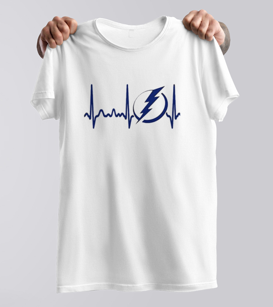 Tampa Bay Lightning Heartbeat Symbol Hockey T-Shirt