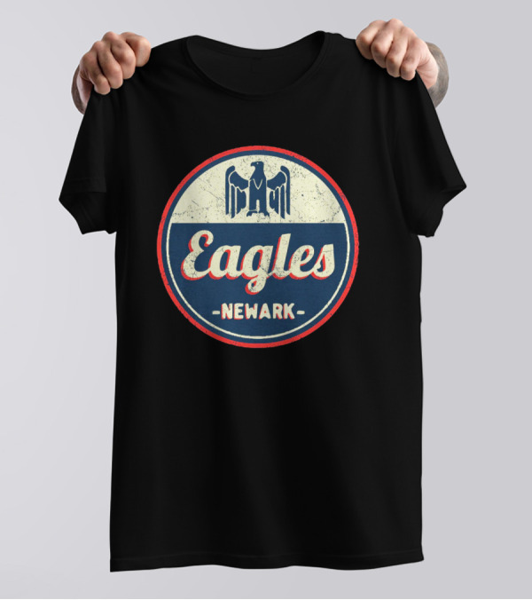 Eagles Newark Negro League Baseball Logo Retro Circle Badge T-Shirt