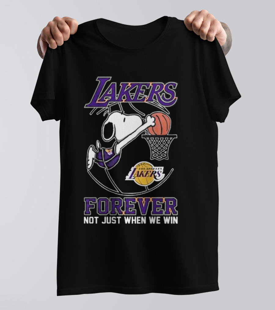 Los Angeles Lakers Snoopy Basketball Forever Not Just When We Win T-Shirt