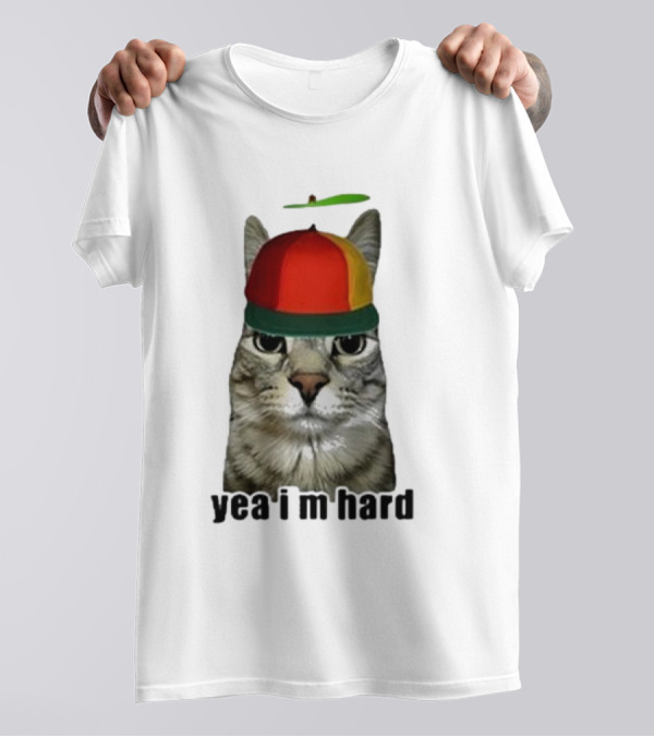 Cat Yea I’m Hard Propeller Hat T-Shirt