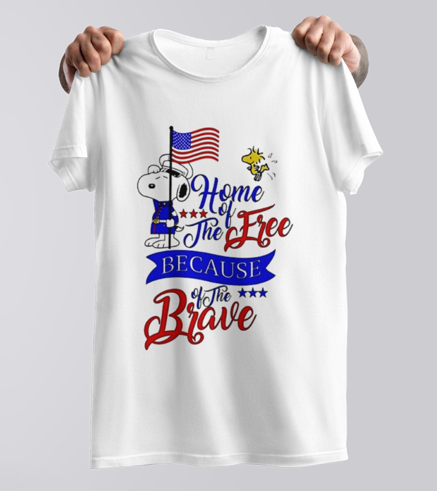 Snoopy Home Of The Free Because Of The Brave Independence Day T-Shirt