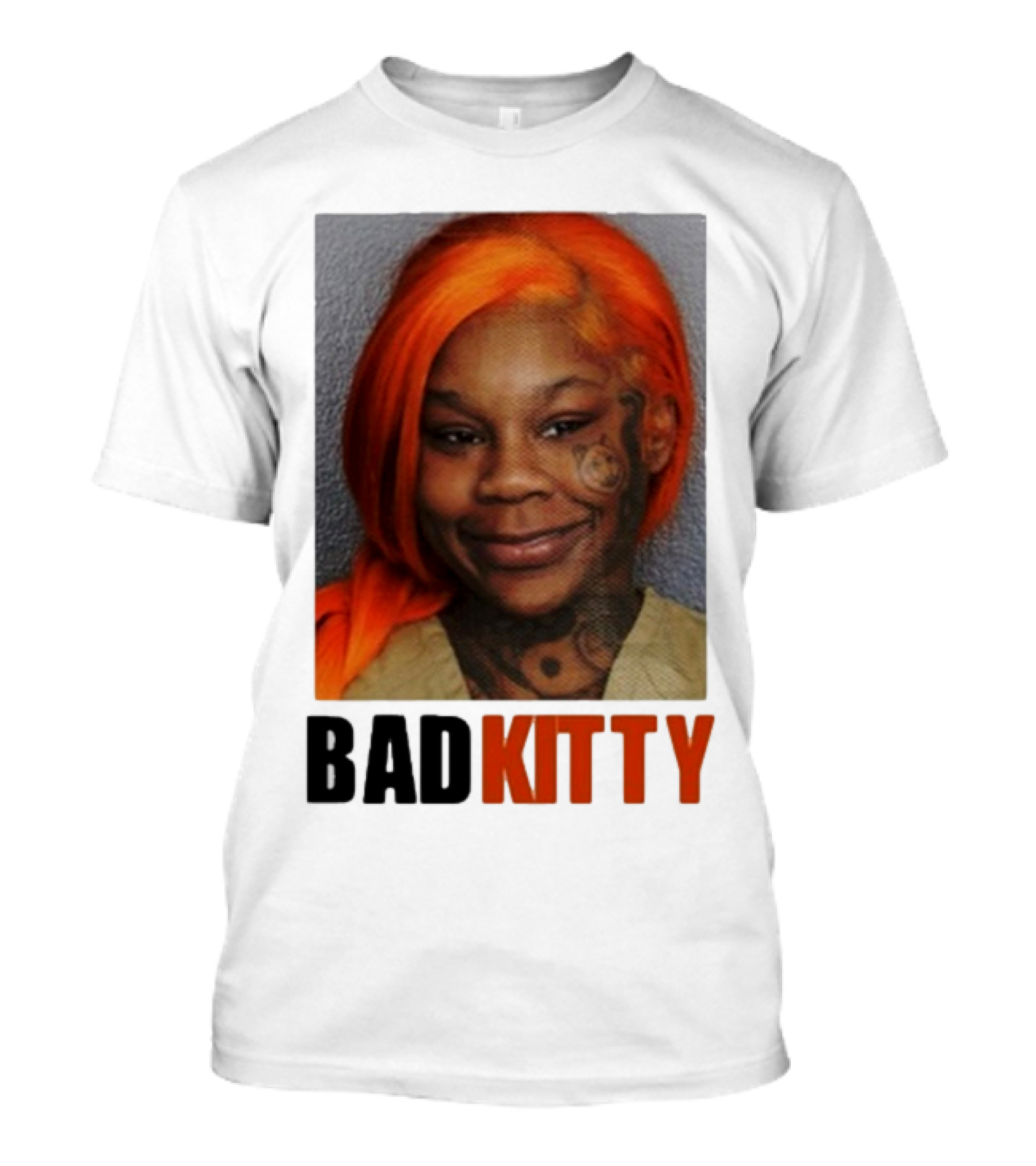 Sukihana Bad Kitty Orange Hair Mugshot T-Shirt