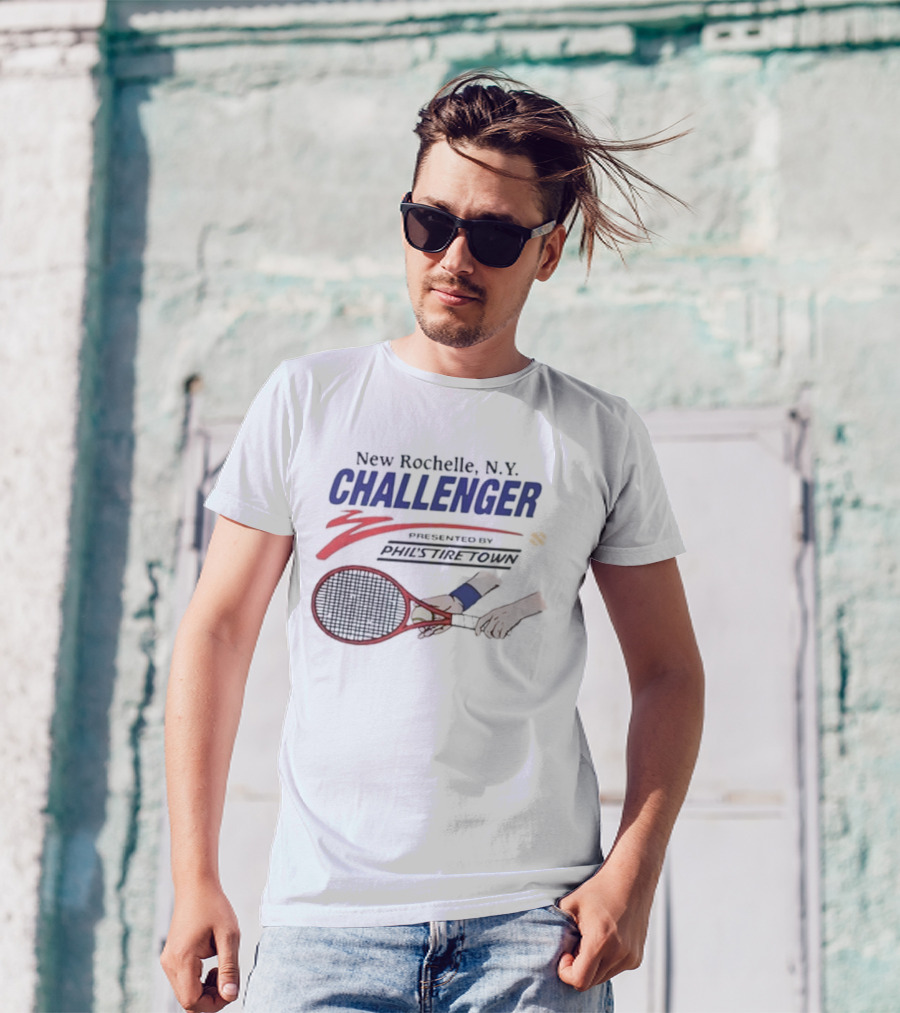 New Rochelle N.Y. Challenger Tennis Tournament Racket And Ball T-Shirt