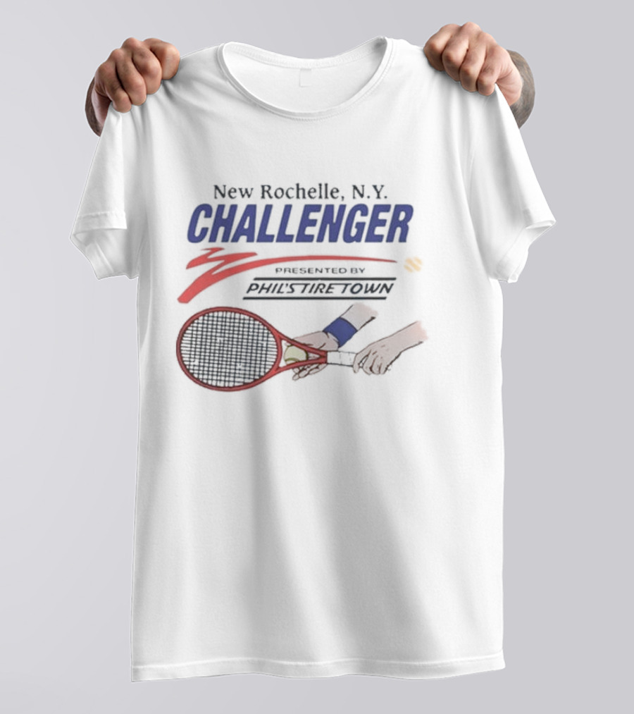New Rochelle N.Y. Challenger Tennis Tournament Racket And Ball T-Shirt