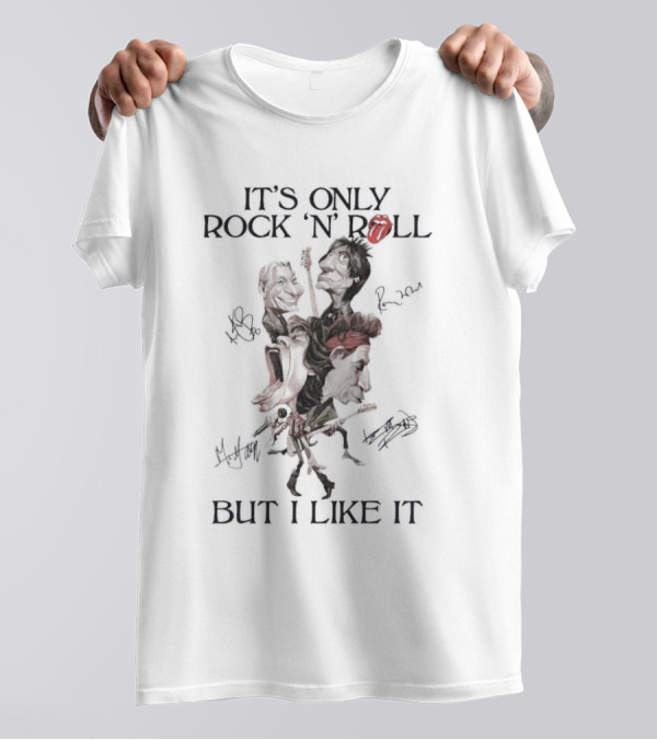 The Rolling Stones It's Only Rock 'N' Roll Signatures And Tongue T-Shirt
