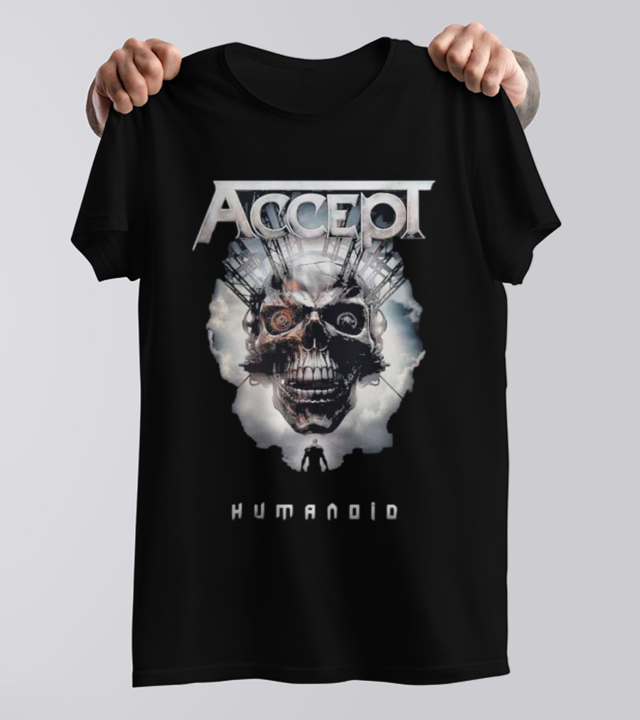 Accept Humanoid Skull Cybernetic T-Shirt
