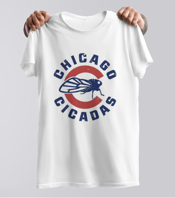Chicago Cicadas Baseball Team Vintage Logo Icon With Red C And Large Cicada T-Shirt
