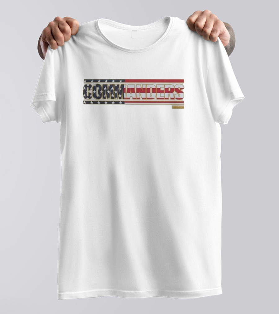 Commanders American Flag Script Franklin T-Shirt