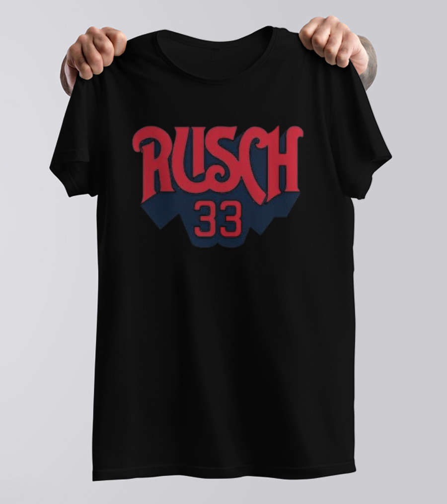 Rusch 33 Baseball Style Red Navy T-Shirt