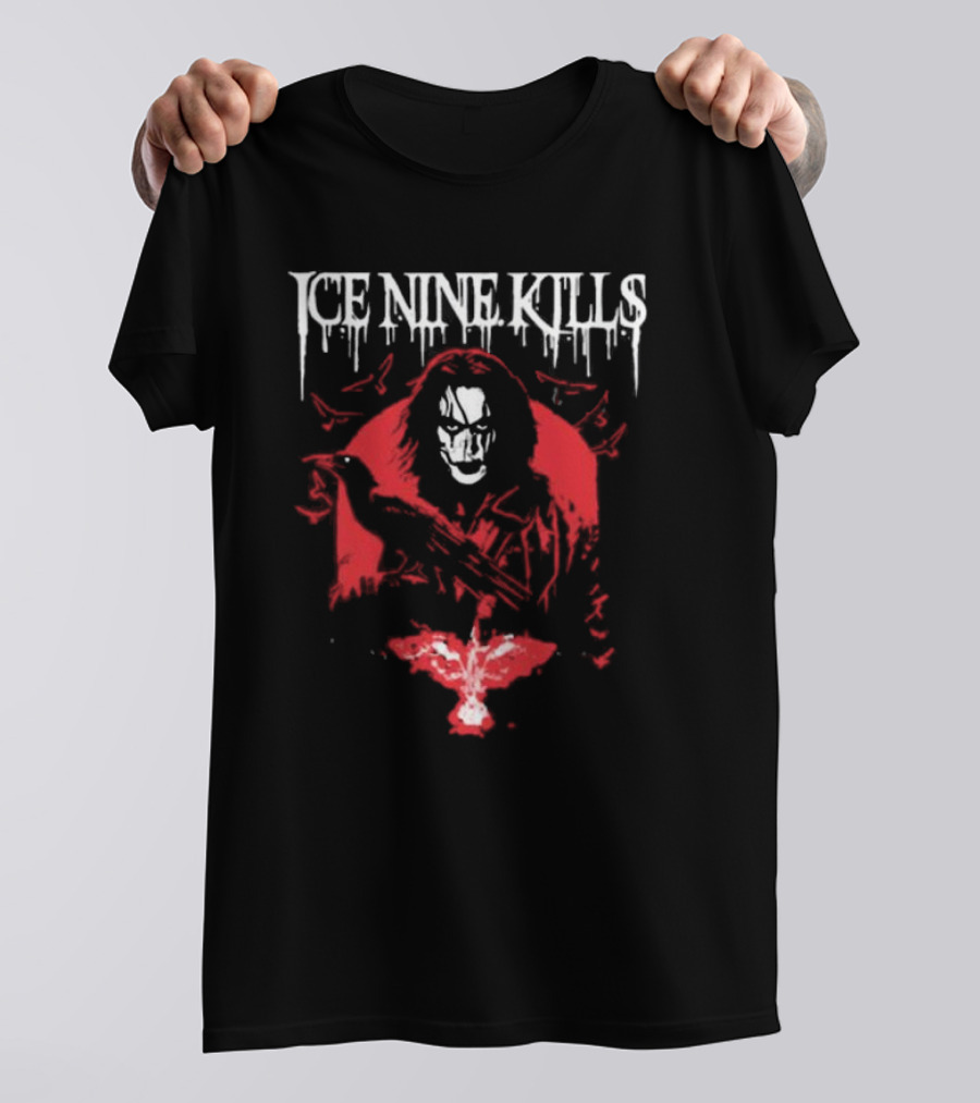 Ice Nine Kills Red Hooded Figure With Raven Reap What You Sow T-Shirt