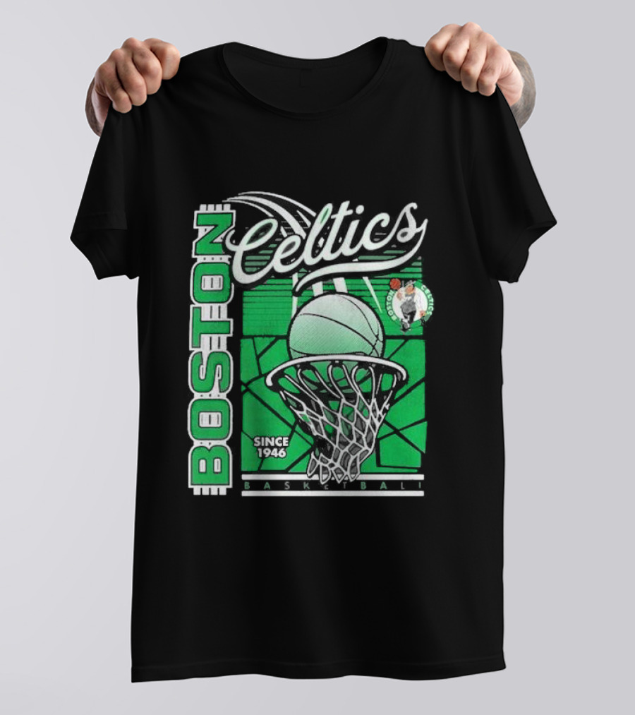 Boston Celtics Basketball Since 1946 Tri-Blend Sportiqe Comfy T-Shirt