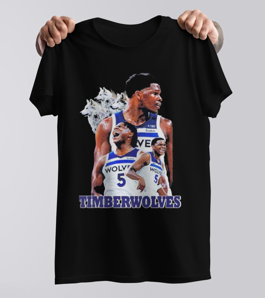 Minnesota Timberwolves Anthony Edwards Basketball Stars Wolves T-Shirt