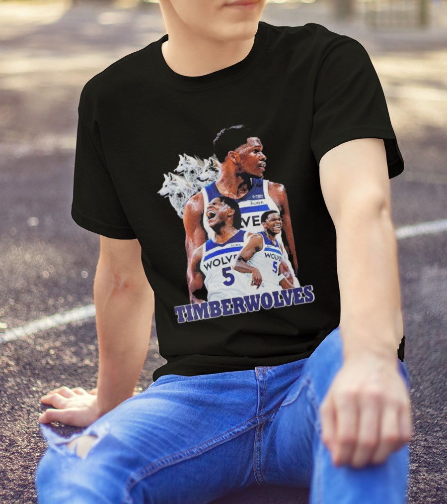 Minnesota Timberwolves Anthony Edwards Basketball Stars Wolves T-Shirt