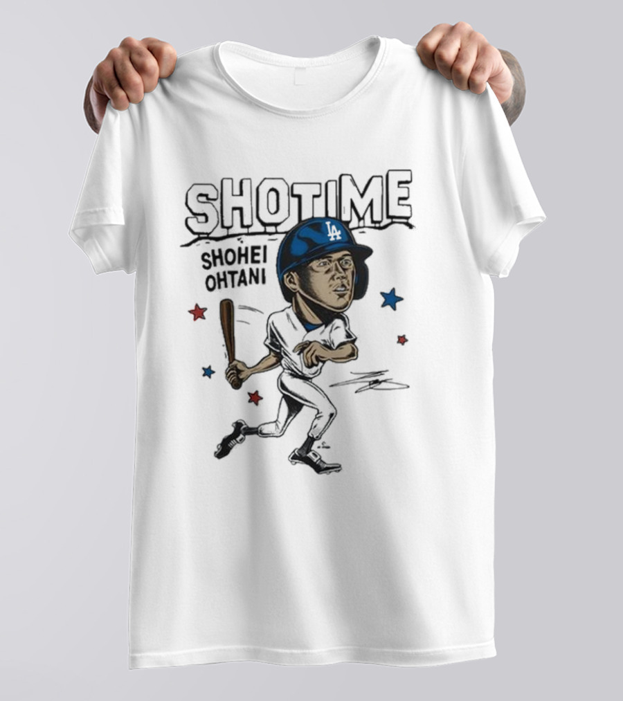 Shottime Shohei Ohtani LA Baseball Cartoon Stars T-Shirt