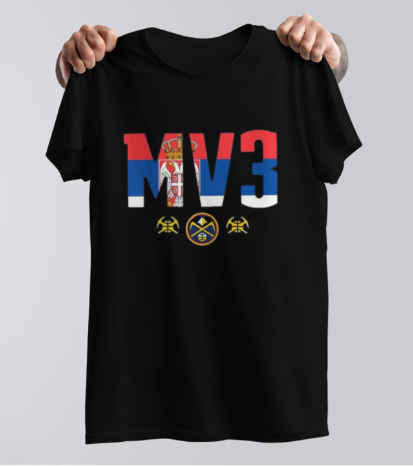 MV3 Serbia Flag Denver Nuggets Basketball T-Shirt