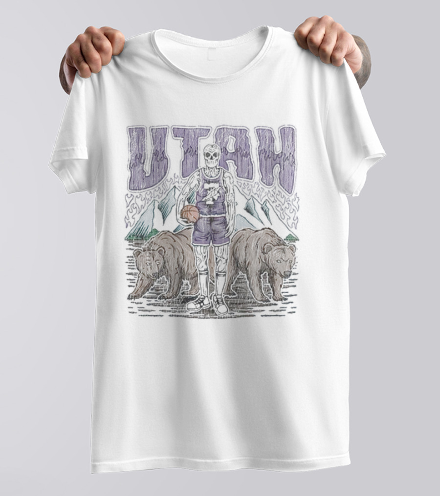 Utah Dead Threads Basketball Bears Mountains T-Shirt