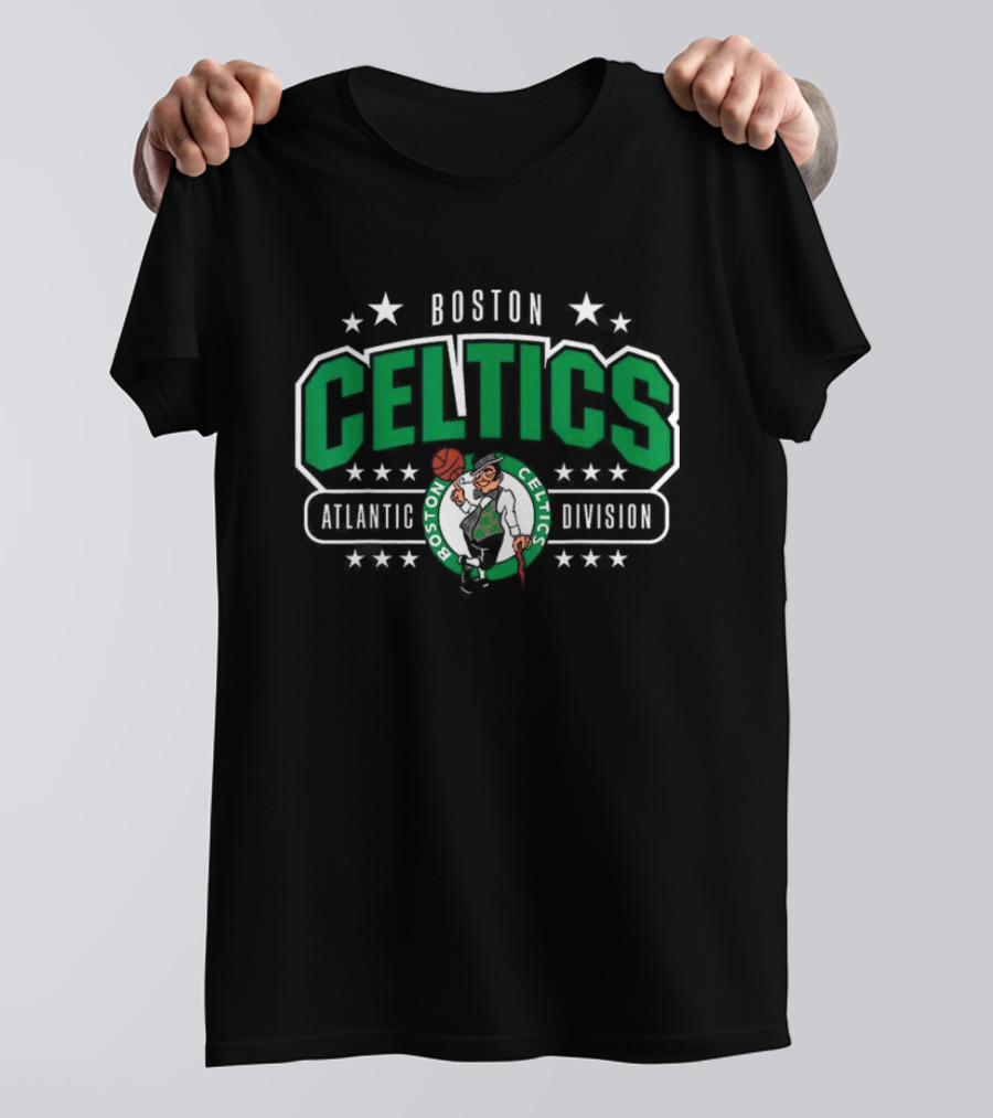 Boston Celtics Atlantic Division Logo With Stars T-Shirt