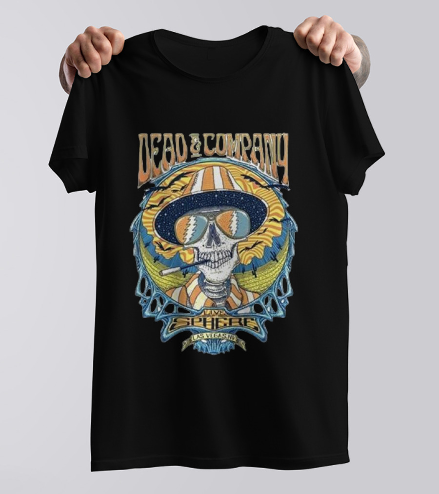 Dead And Company Live Sphere Las Vegas Sun Hat Skull T-Shirt