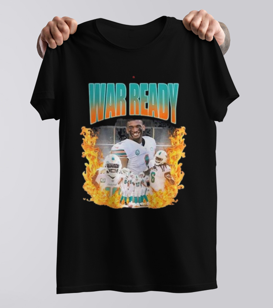 War Ready Jaylen Waddle Dolfan Players Flames T-Shirt