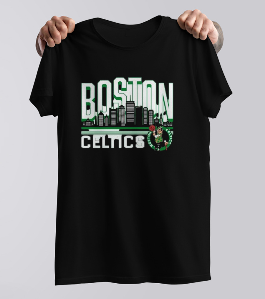 Boston Celtics NBA Basketball Skyline T-Shirt