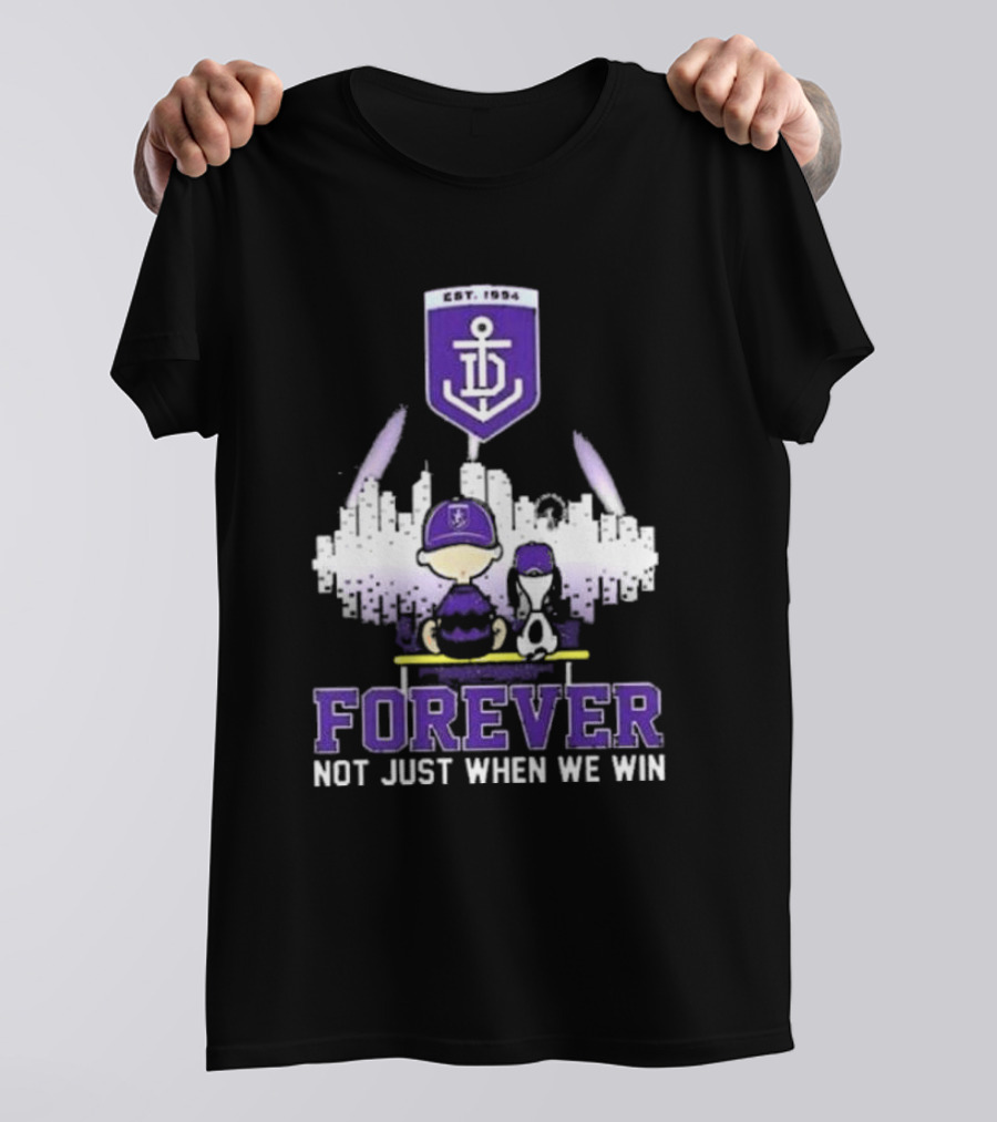 Peanuts Snoopy And Charlie Brown Fremantle Dockers Forever Not Just When We Win T-Shirt