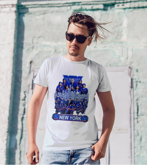 New York Rangers Hockey Team Players Skyline Names T-Shirt