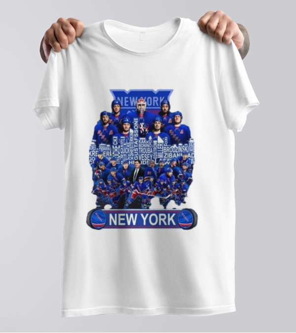New York Rangers Hockey Team Players Skyline Names T-Shirt