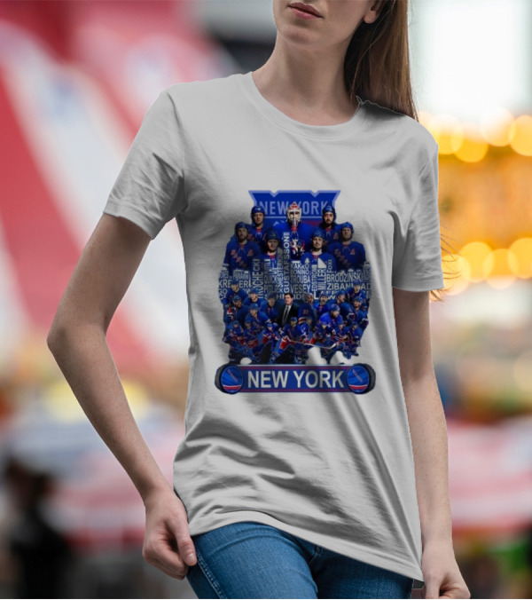 New York Rangers Hockey Team Players Skyline Names T-Shirt