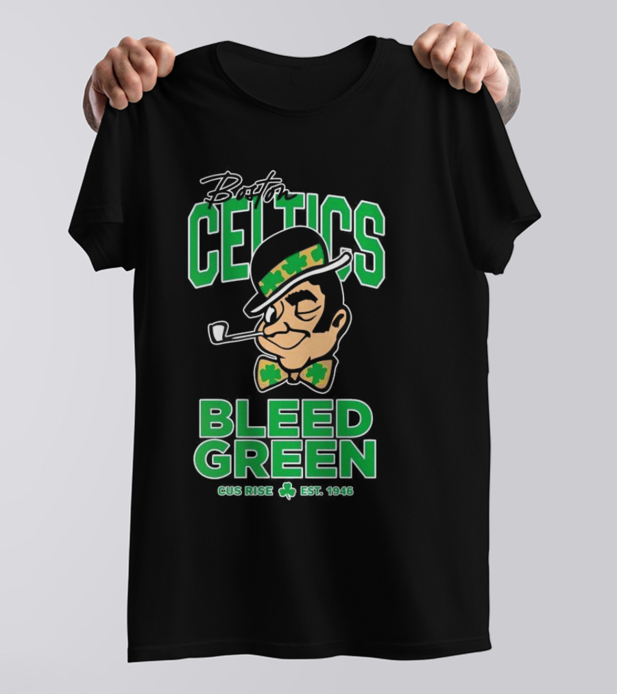 Boston Celtics Gus Rise Bleed Green Basketball Est 1946 T-Shirt