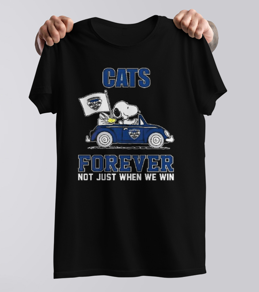 Snoopy Driving Geelong Cats Forever Not Just When We Win T-Shirt