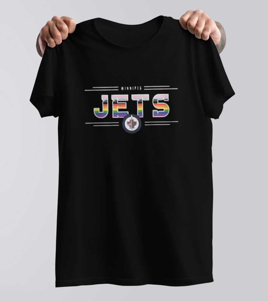 Winnipeg Jets Rainbow Logo Richmond Pride T-Shirt