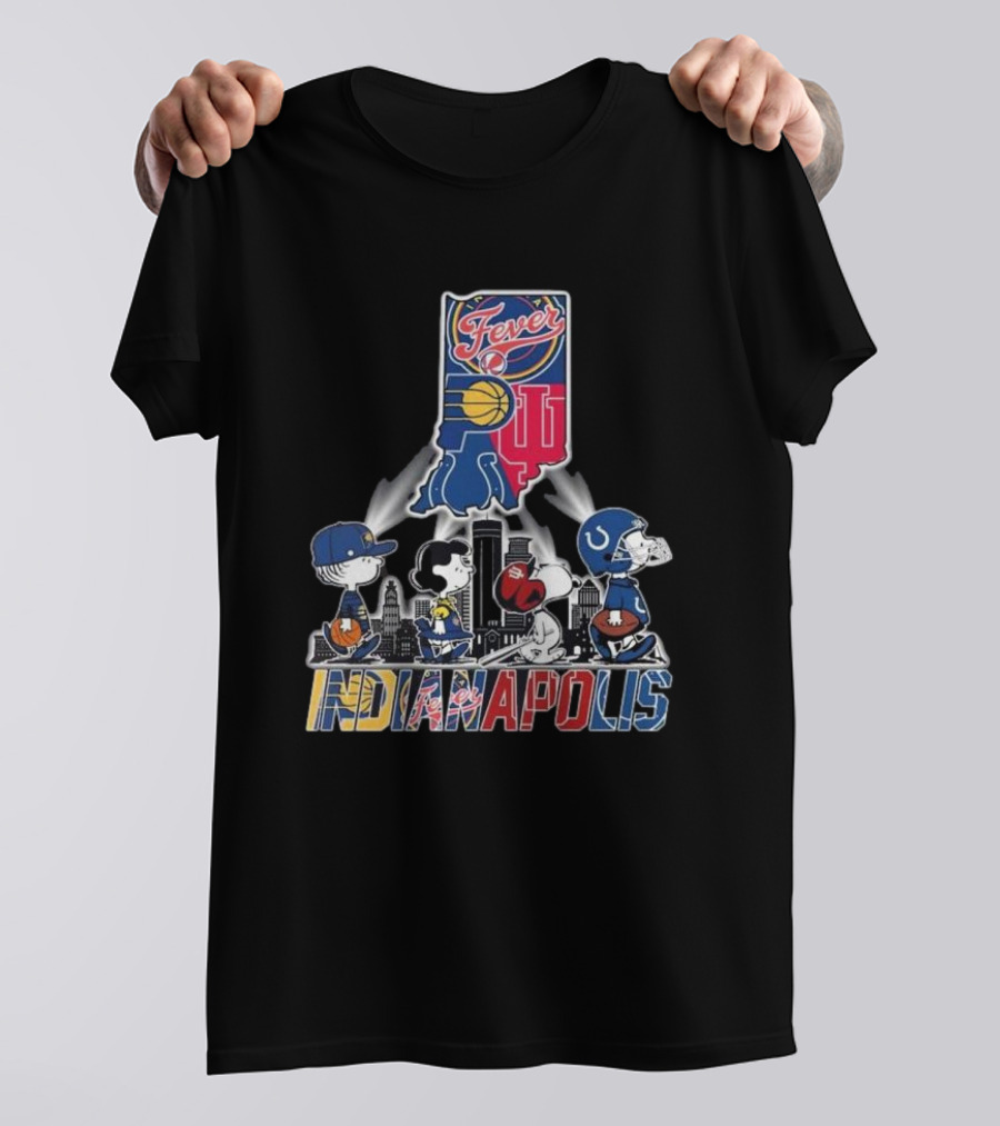 Indianapolis Colts Pacers Fever Hoosiers Snoopy Peanuts Indiana T-Shirt