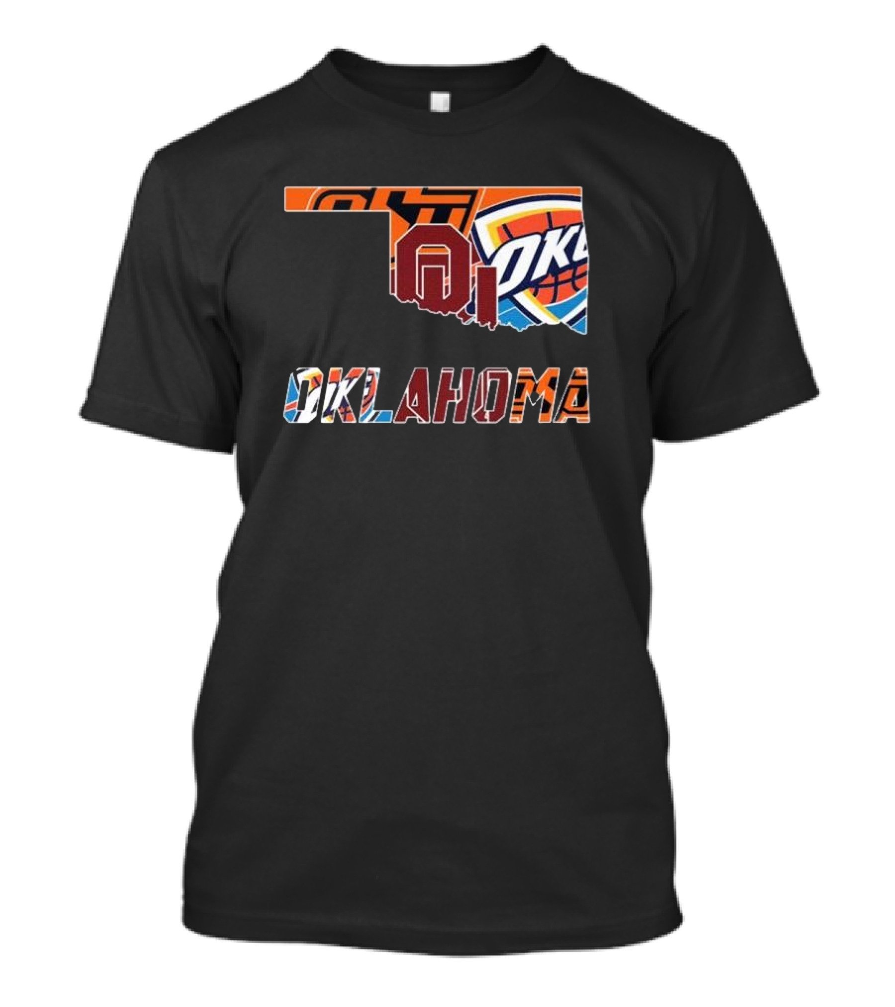 Oklahoma Sooners Oklahoma State Cowboys Oklahoma City Thunder Logos T-Shirt