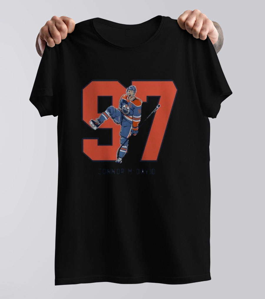 Connor McDavid 97 Edmonton Oilers Hockey Player T-Shirt
