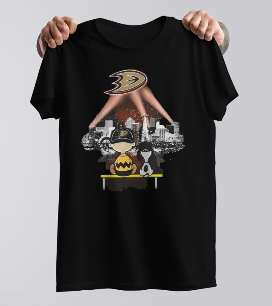 Charlie Brown And Snoopy Anaheim Ducks City T-Shirt