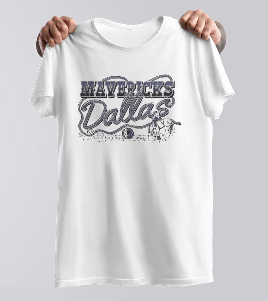 Dallas Mavericks Vintage Rope Western Horse Basketball T-Shirt