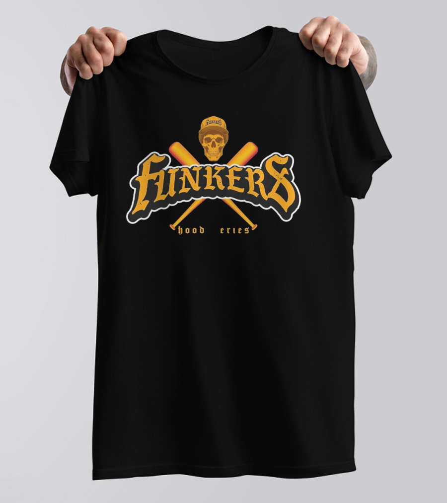 Funkers Hood Series Skull Crossed Bats Baseball Cap T-Shirt