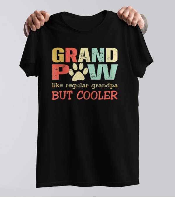 Grandpaw Like Regular Grandpa But Cooler Paw Print Father's Day T-Shirt